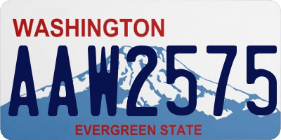 WA license plate AAW2575