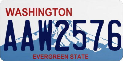 WA license plate AAW2576