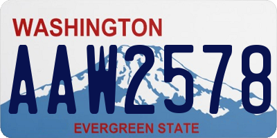 WA license plate AAW2578