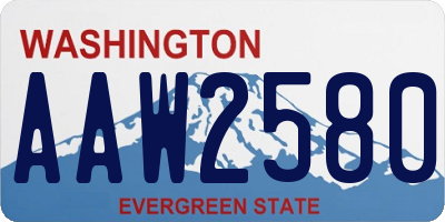 WA license plate AAW2580