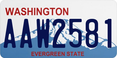 WA license plate AAW2581