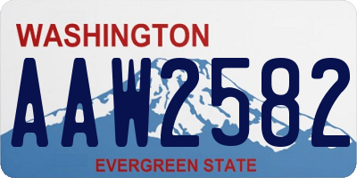 WA license plate AAW2582