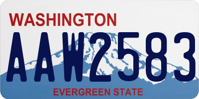 WA license plate AAW2583