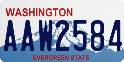 WA license plate AAW2584