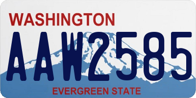 WA license plate AAW2585