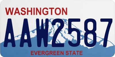 WA license plate AAW2587