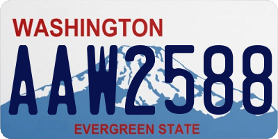 WA license plate AAW2588