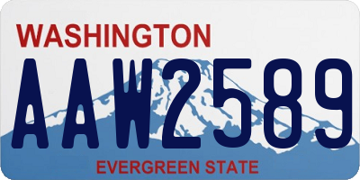 WA license plate AAW2589