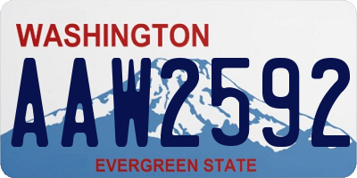 WA license plate AAW2592