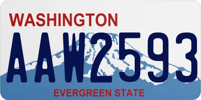 WA license plate AAW2593