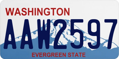 WA license plate AAW2597