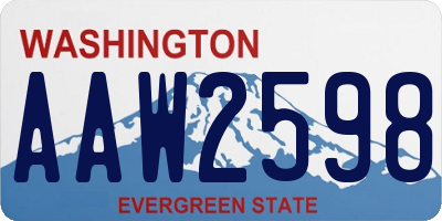 WA license plate AAW2598