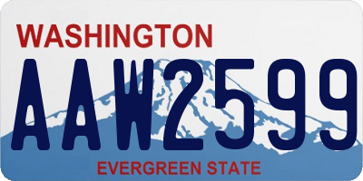 WA license plate AAW2599