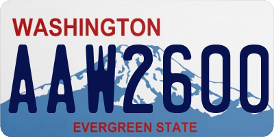 WA license plate AAW2600