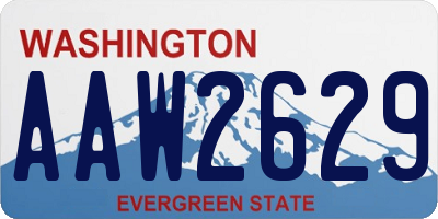 WA license plate AAW2629