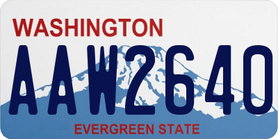 WA license plate AAW2640
