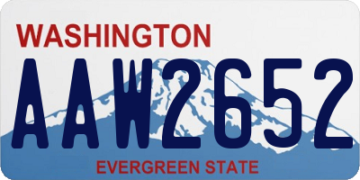 WA license plate AAW2652
