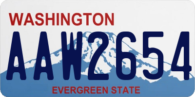 WA license plate AAW2654