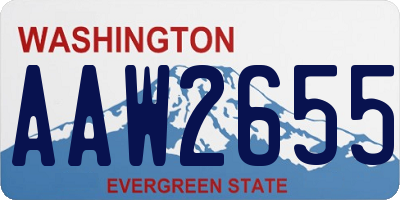 WA license plate AAW2655