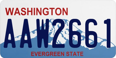 WA license plate AAW2661