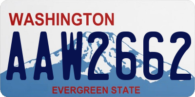 WA license plate AAW2662