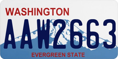 WA license plate AAW2663