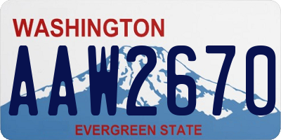 WA license plate AAW2670