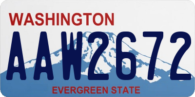 WA license plate AAW2672