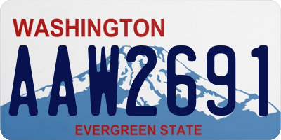 WA license plate AAW2691