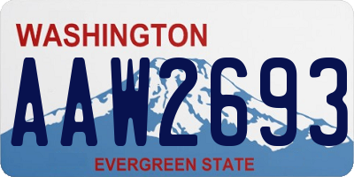 WA license plate AAW2693
