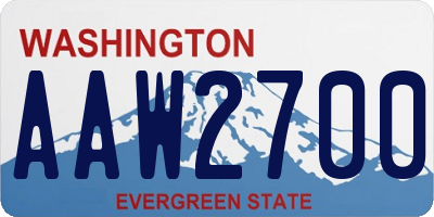 WA license plate AAW2700