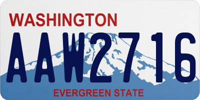 WA license plate AAW2716