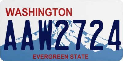 WA license plate AAW2724