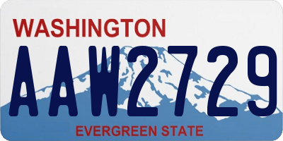 WA license plate AAW2729