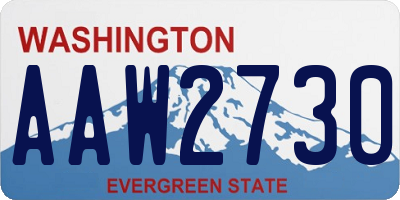 WA license plate AAW2730