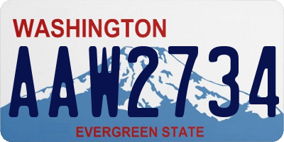WA license plate AAW2734