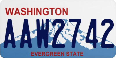 WA license plate AAW2742
