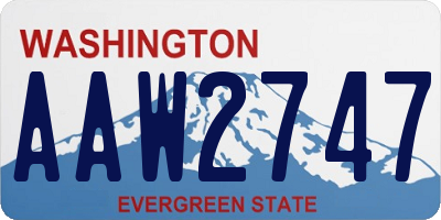 WA license plate AAW2747