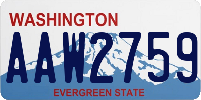 WA license plate AAW2759