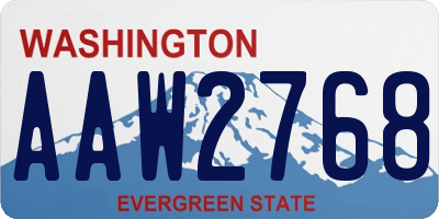 WA license plate AAW2768