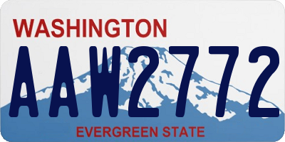 WA license plate AAW2772