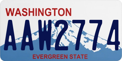 WA license plate AAW2774