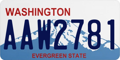 WA license plate AAW2781