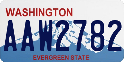 WA license plate AAW2782