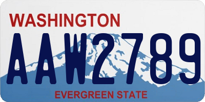 WA license plate AAW2789