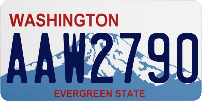 WA license plate AAW2790