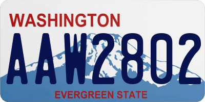 WA license plate AAW2802