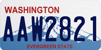 WA license plate AAW2821