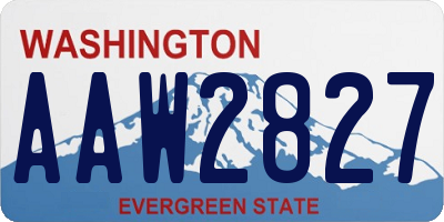 WA license plate AAW2827