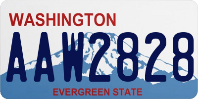 WA license plate AAW2828